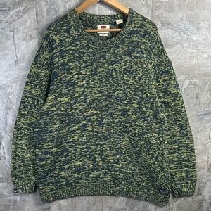 Vintage Levi's thick green & blue speckled knit sweater Mens Size XL #knitwear